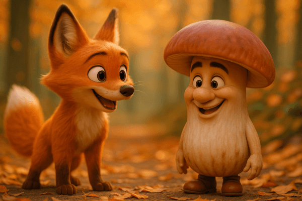 Лисичка та хитрий гриб